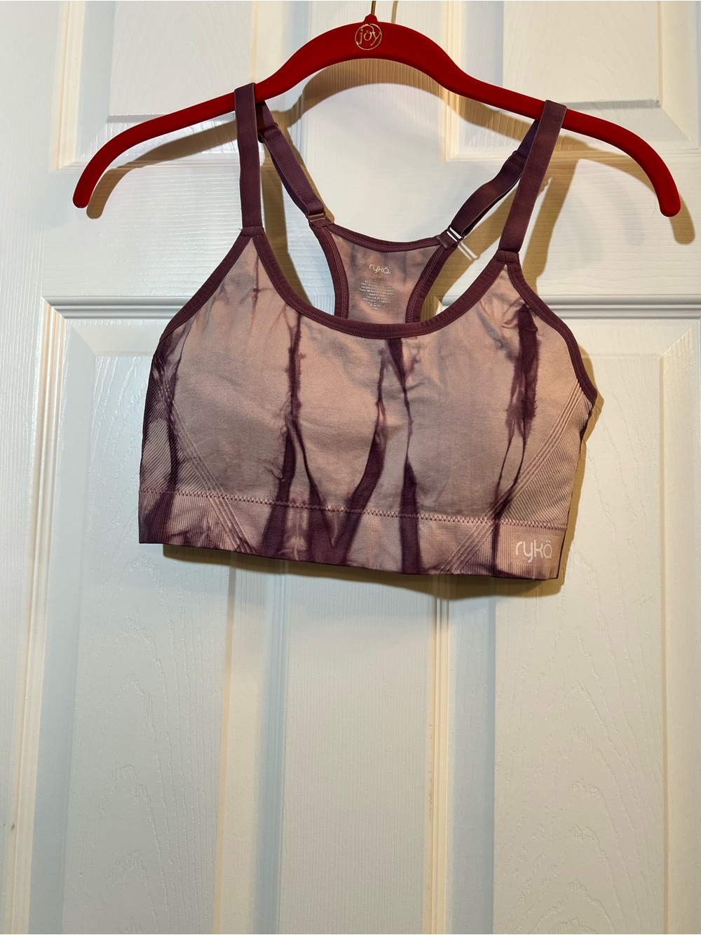 🦋 Ryka Mauve Purple Tie-Dye Adjustable-Strap Sports Bra size large